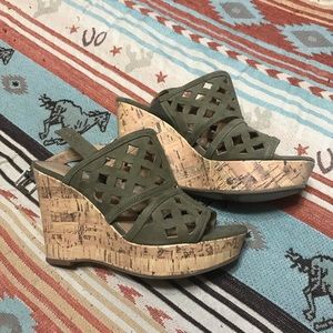 Franco Sarto Shea Cork Wedges Sz 6.5
